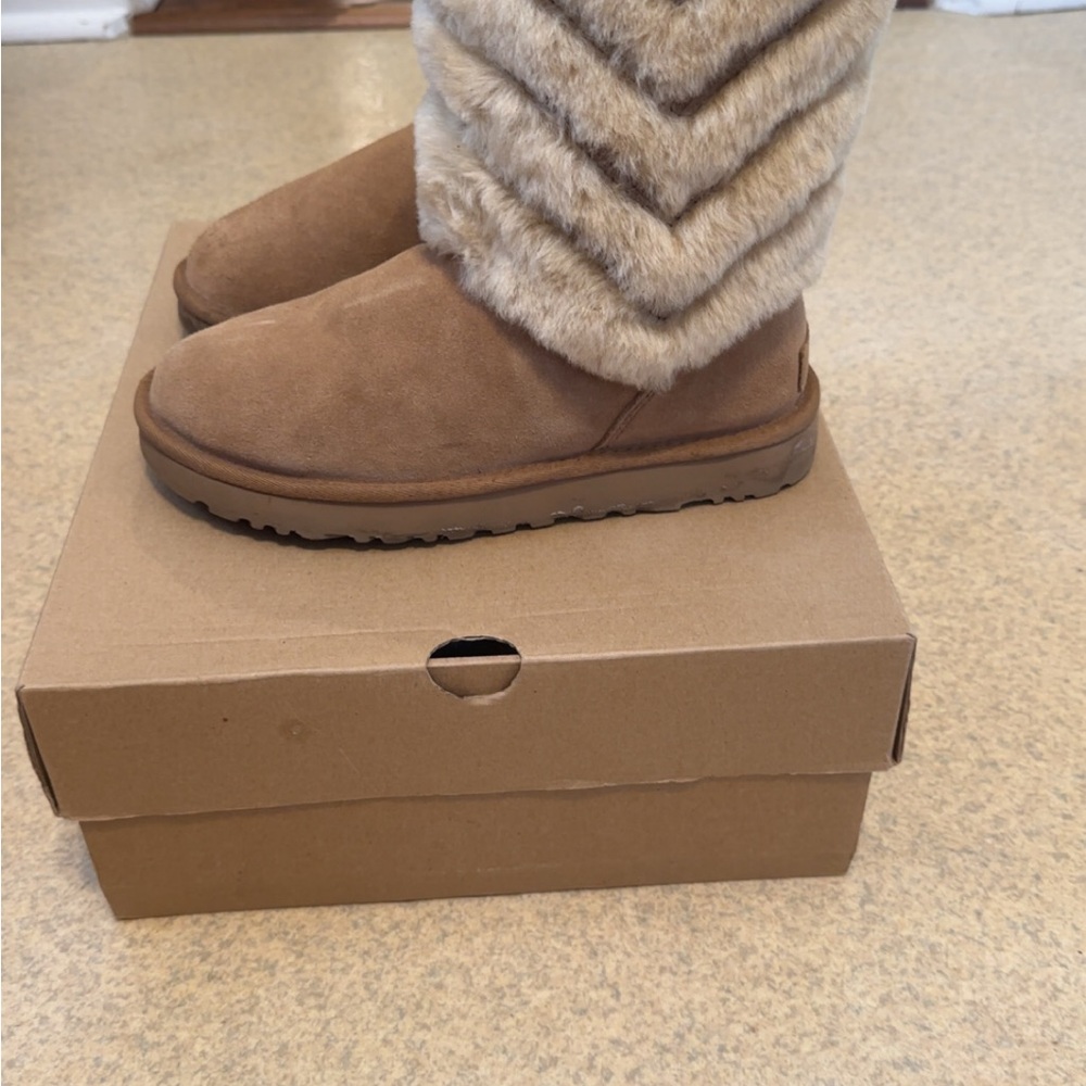 Women's uggs Tan Fur-Lined Boots